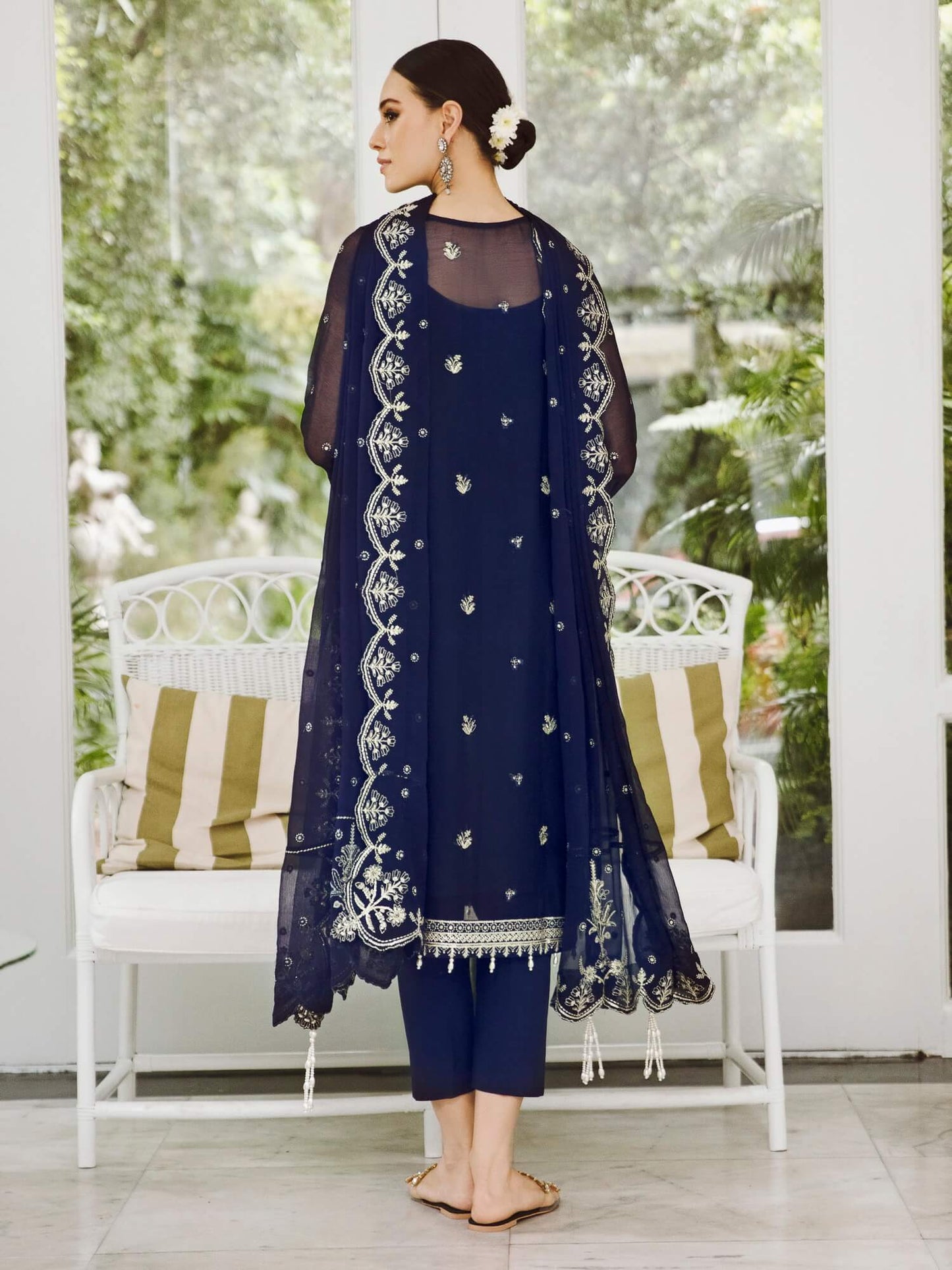 Saad Shaikh Ella Unstitched Embroidered Luxury Chiffon 3Pc Suit DSG-10