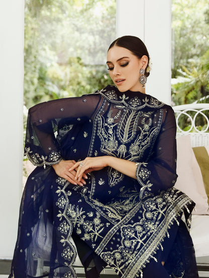 Saad Shaikh Ella Unstitched Embroidered Luxury Chiffon 3Pc Suit DSG-10