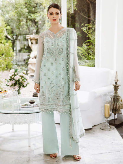 Saad Shaikh Ella Unstitched Embroidered Luxury Chiffon 3Pc Suit DSG-07