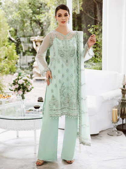 Saad Shaikh Ella Unstitched Embroidered Luxury Chiffon 3Pc Suit DSG-07