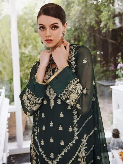 Saad Shaikh Ella Unstitched Embroidered Luxury Chiffon 3Pc Suit DSG-09