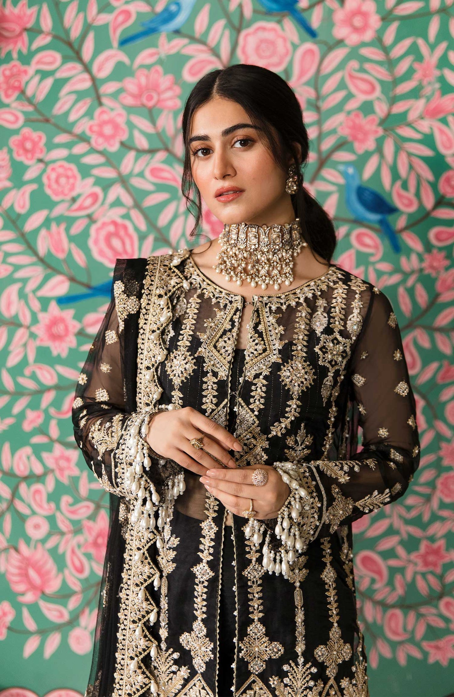 Zarin by Eleshia Unstitched Embroidered Organza 3Pc Suit - KABEERA