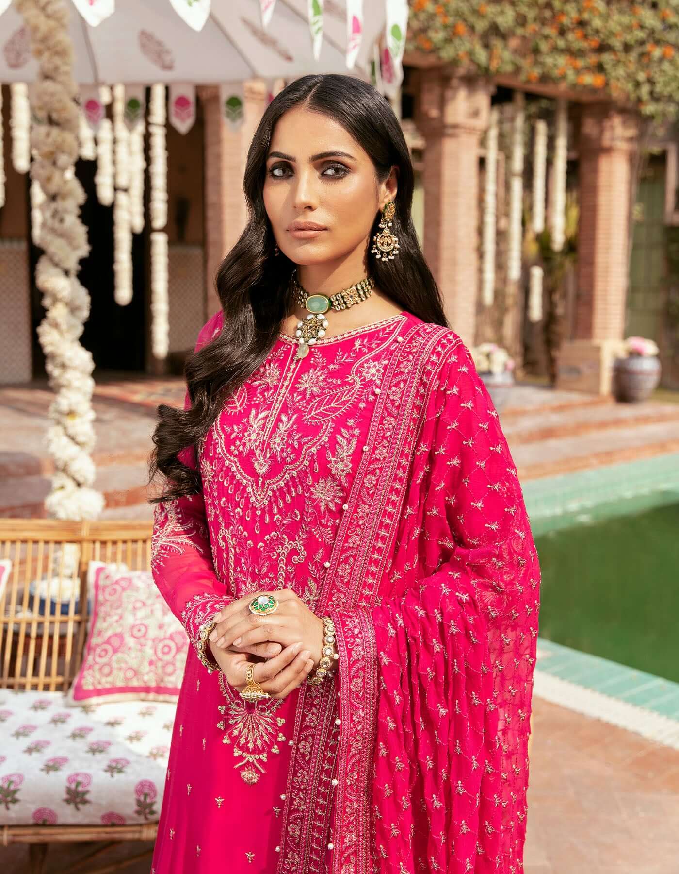 SIFA Crinkle Chiffon Embroidered 3Pc Suit - LAILA