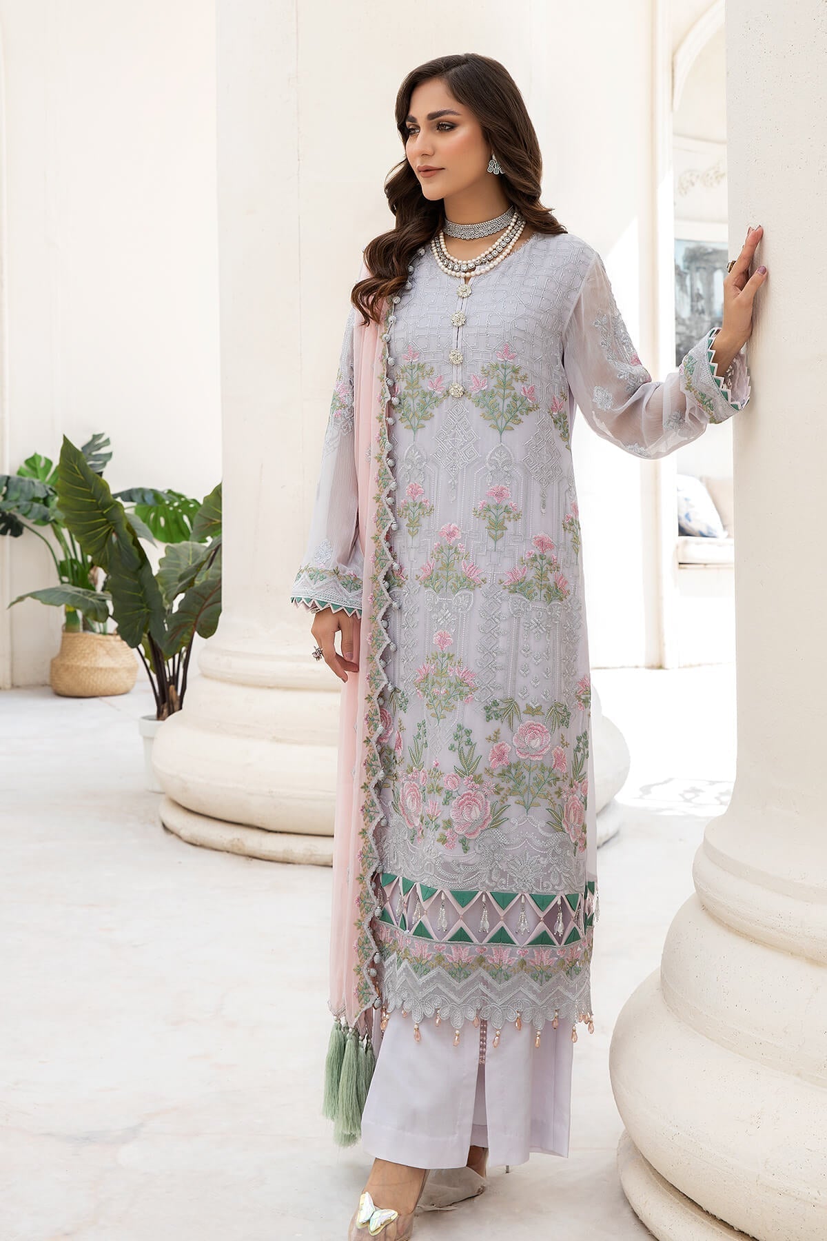 Naqsh Majestic By Imrozia Premium Chiffon 3Pc Suit M-51 Cecilia