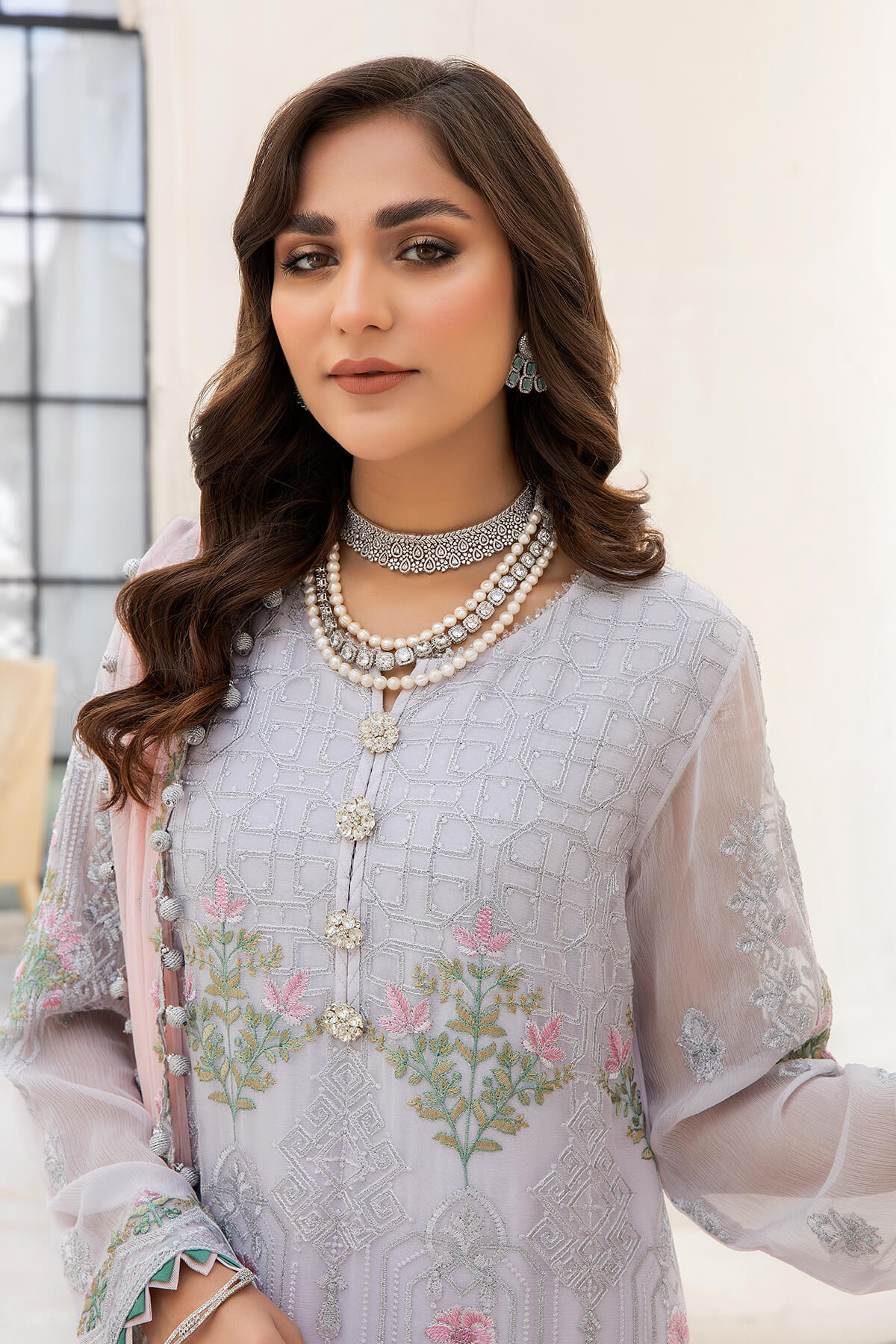 Naqsh Majestic By Imrozia Premium Chiffon 3Pc Suit M-51 Cecilia