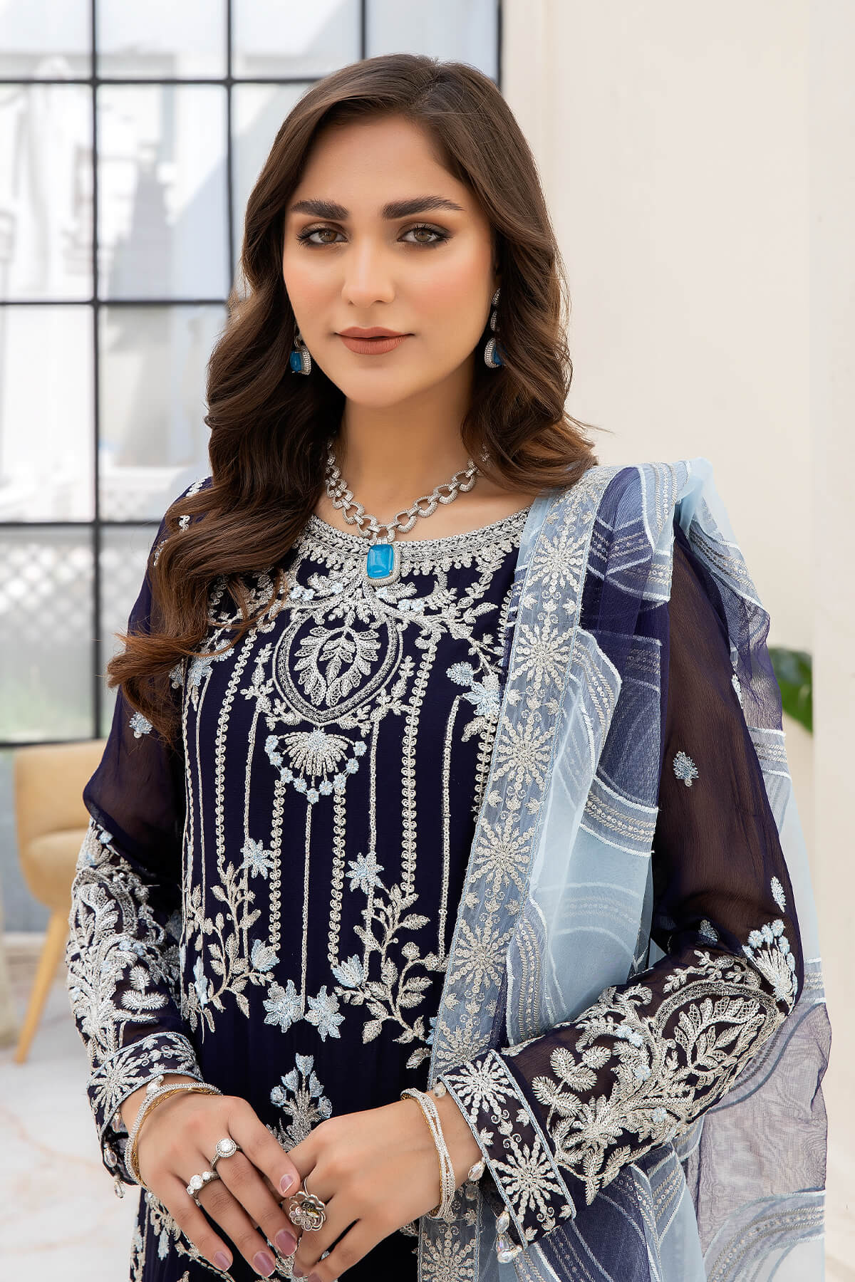 Naqsh Majestic By Imrozia Premium Chiffon 3Pc Suit M-54 Zoe