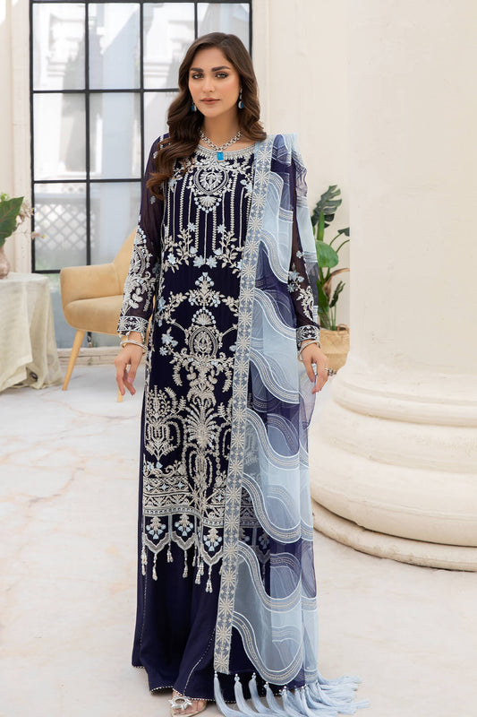 Naqsh Majestic By Imrozia Premium Chiffon 3Pc Suit M-54 Zoe