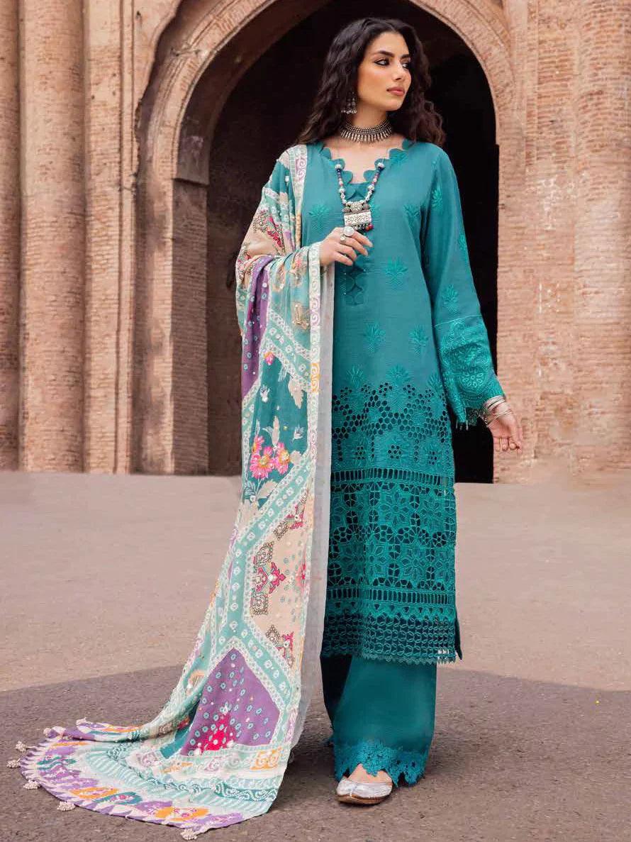 NUREH Bazaar Embroidered Chikankari Khaddar 3Pc Suit NE-51 - House Of Anaya