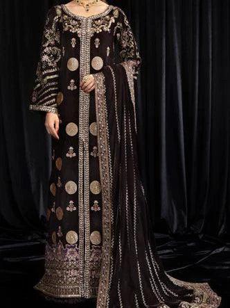 NUREH Maya Embroidered 3Pc Suit NS-103 MOORE - House Of Anaya