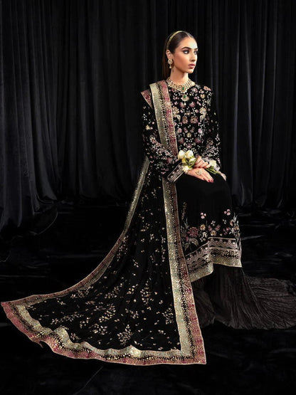 NUREH Maya Embroidered Velvet 3Pc Suit NS-104 KIYARA - House Of Anaya