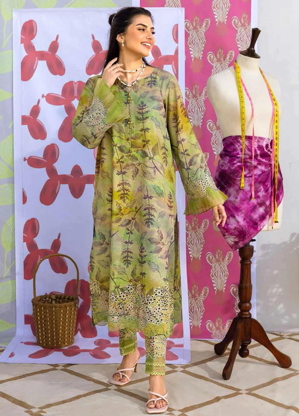 NUREH Ballerina Emb Chikankari Khaddar 2Pc Suit NU2-123 - House Of Anaya