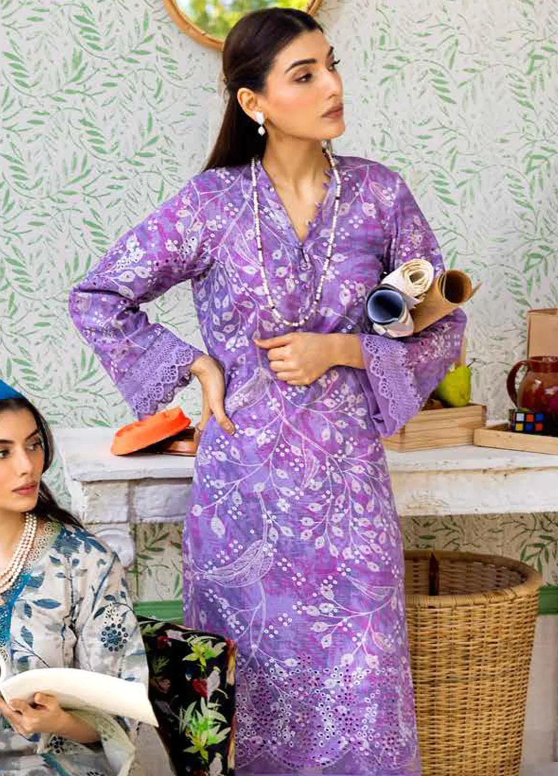 NUREH Ballerina Emb Chikankari Khaddar 2Pc Suit NU2-124 - House Of Anaya