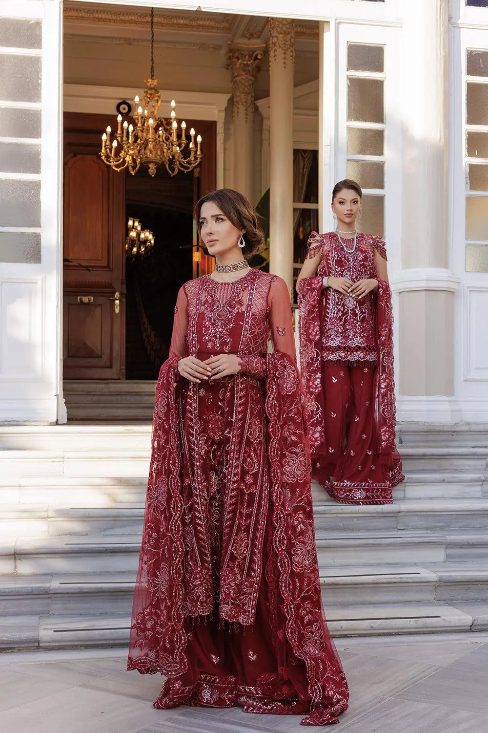 Lumiere By Saira Rizwan Embroidered Net 3Pc Suit SR-06 - House Of Anaya