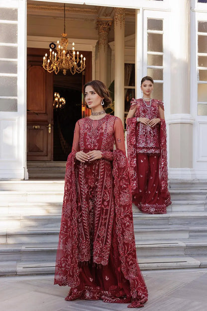 Lumiere By Saira Rizwan Embroidered Net 3Pc Suit SR-06 - House Of Anaya