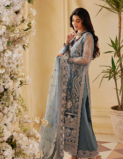 SIFA Sajli Festive Formal Embroidered 3Pc Suit S03 - ICE SAGE