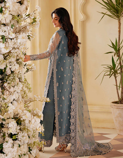 SIFA Sajli Festive Formal Embroidered 3Pc Suit S03 - ICE SAGE