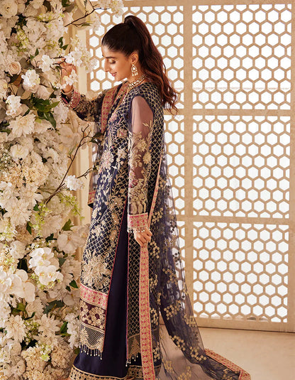 SIFA Sajli Festive Formal Embroidered 3Pc Suit S05 - BLUE JADE