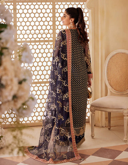 SIFA Sajli Festive Formal Embroidered 3Pc Suit S05 - BLUE JADE