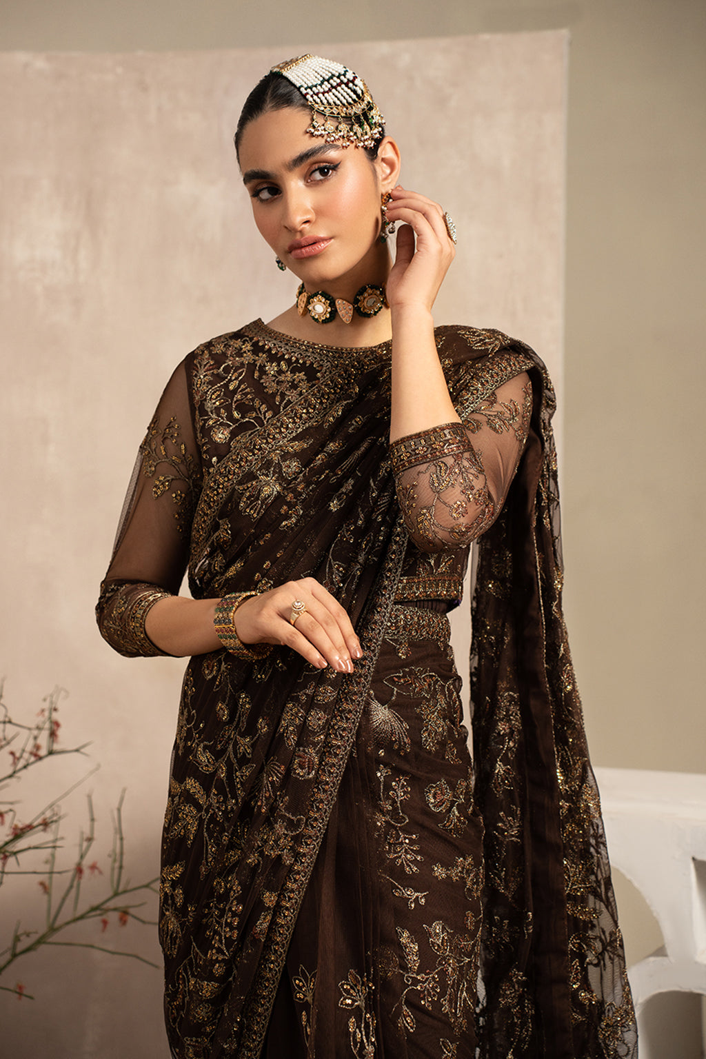 Naqsh by Zarif Unstitched Festive Formal 3 Piece Suit ZRN-01 SIYAH