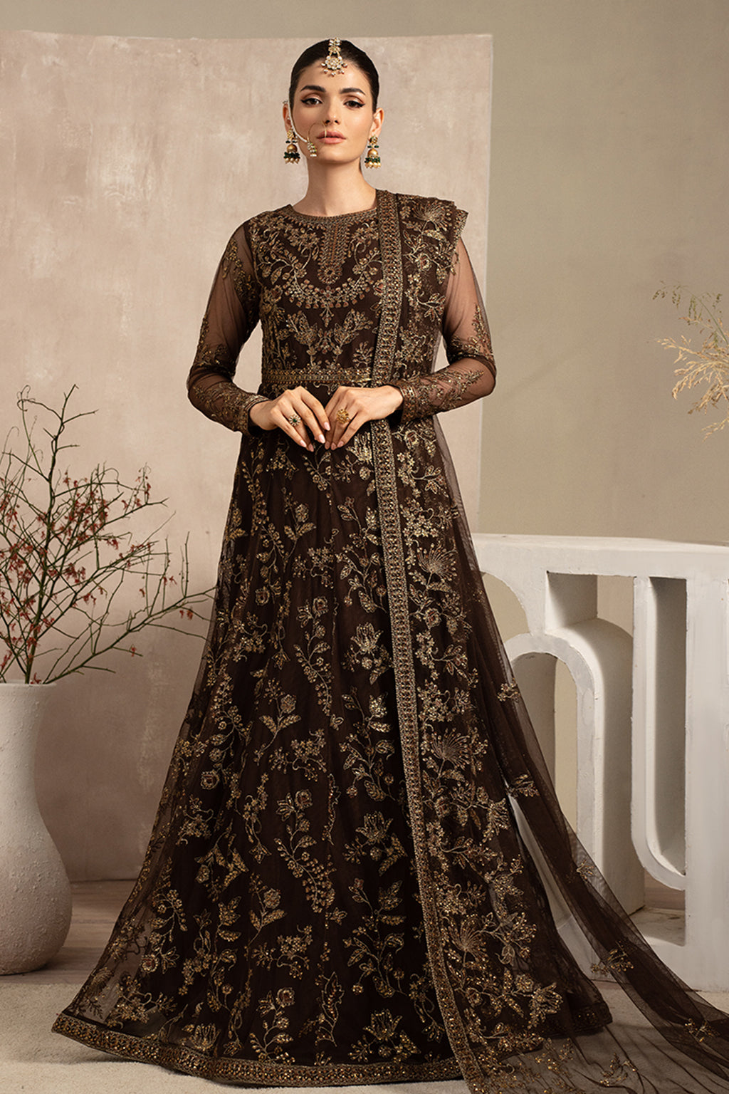 Naqsh by Zarif Unstitched Festive Formal 3 Piece Suit ZRN-01 SIYAH