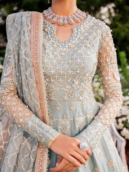 Akbar Aslam Mastani Embroidered Net 3Pc Suit - JABEEN