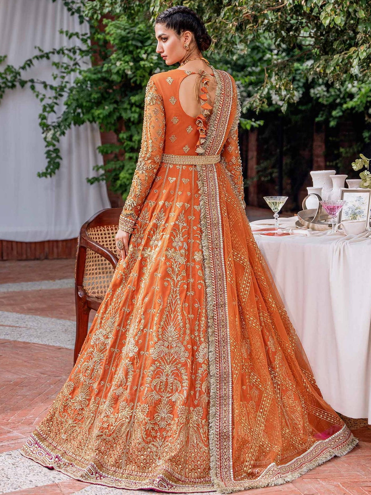 Akbar Aslam Mastani Embroidered Net 3Pc Suit - MAHJABEEN