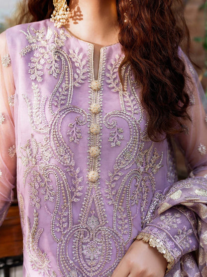 Akbar Aslam Mastani Embroidered Net 3Pc Suit - RANIYA