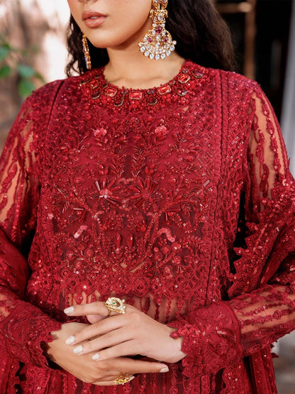 Akbar Aslam Mastani Embroidered Net 3Pc Suit - GUL MOHR