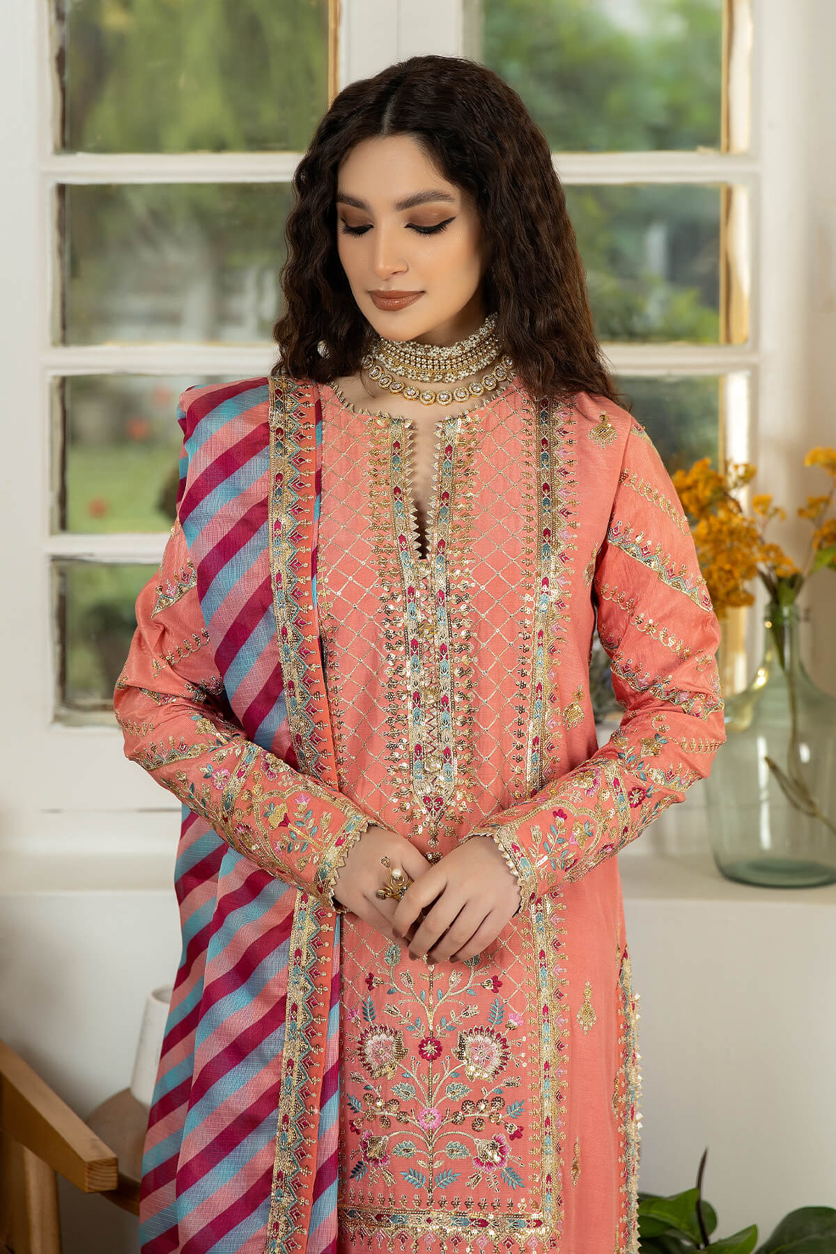 Jahaa'n Ara by Serene Embroidered Raw Silk Suit SRS-01