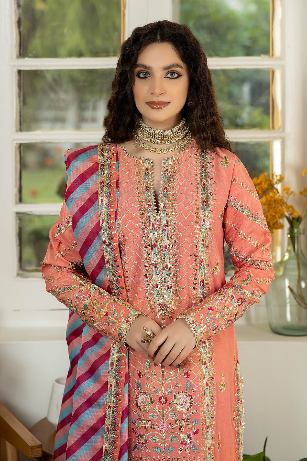 Jahaa'n Ara by Serene Embroidered Raw Silk Suit SRS-01