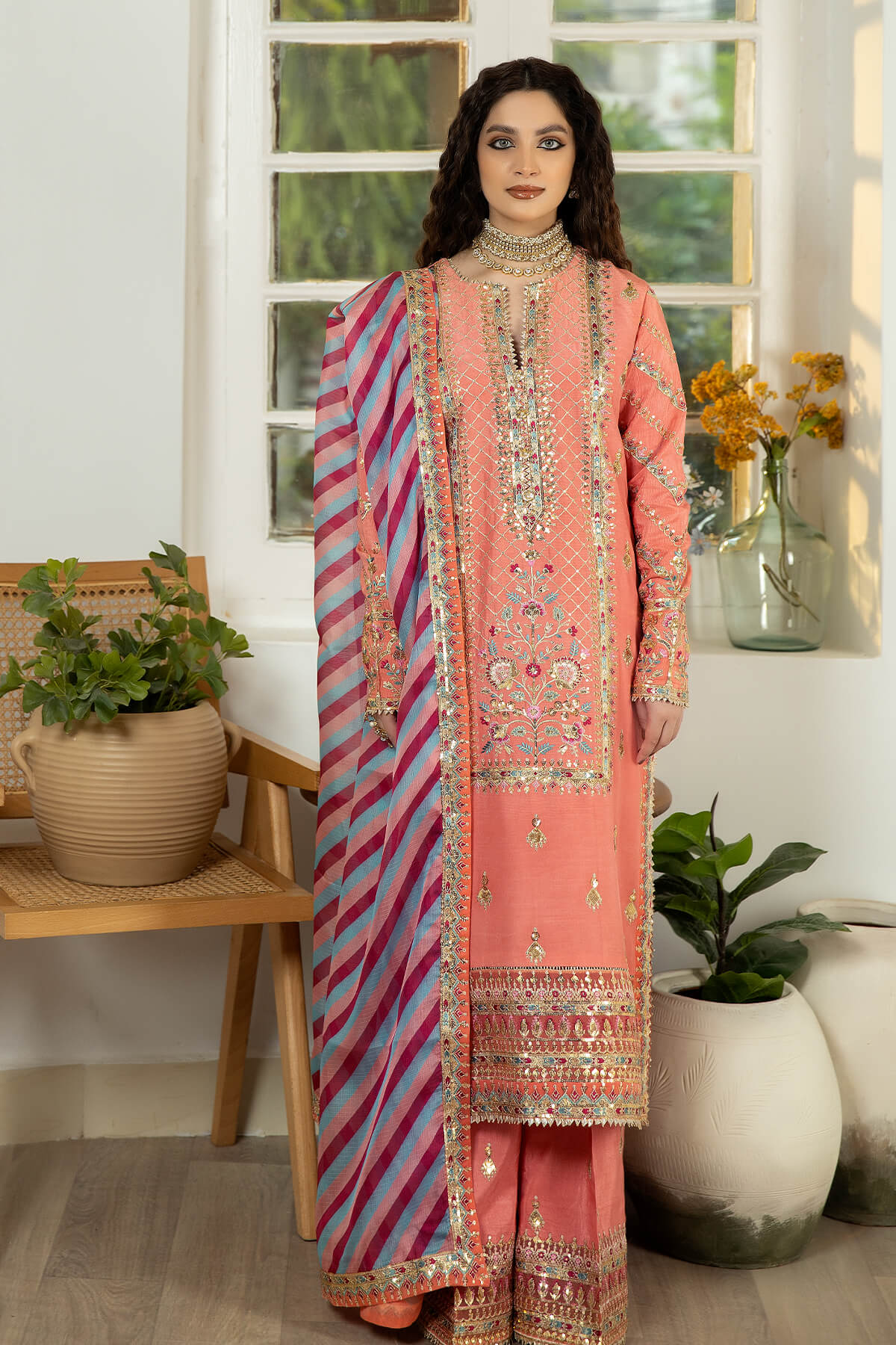 Jahaa'n Ara by Serene Embroidered Raw Silk Suit SRS-01