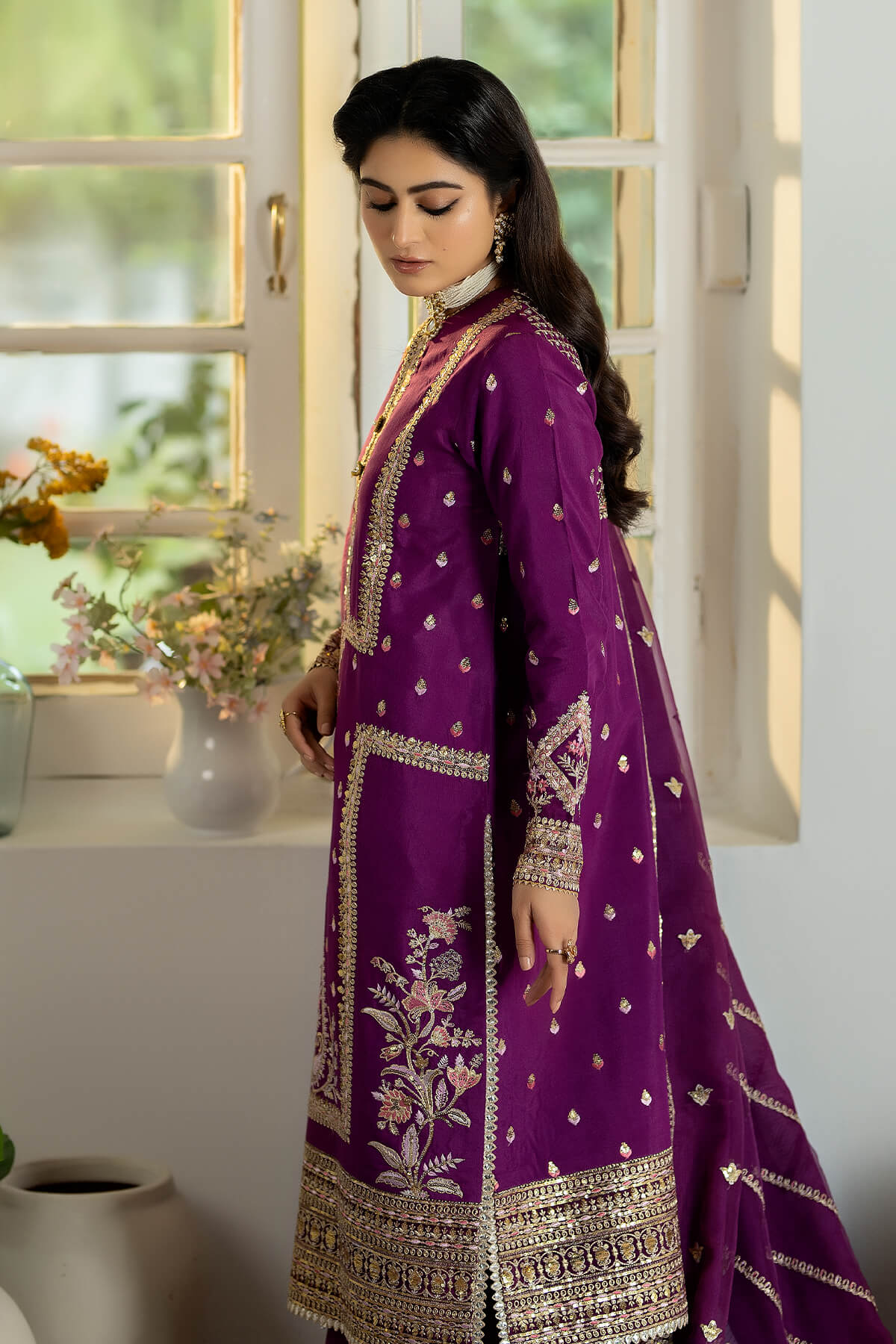 Jahaa'n Ara by Serene Embroidered Raw Silk Suit SRS-02