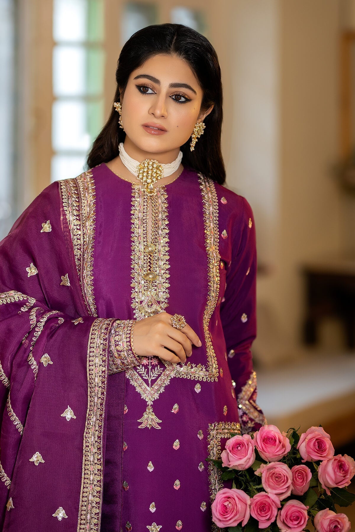 Jahaa'n Ara by Serene Embroidered Raw Silk Suit SRS-02