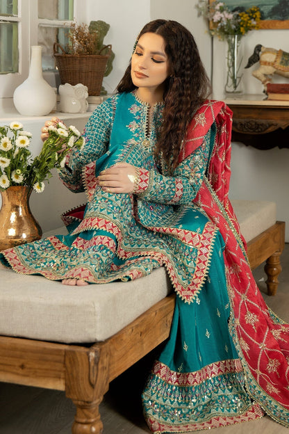 Jahaa'n Ara by Serene Embroidered Raw Silk Suit SRS-03