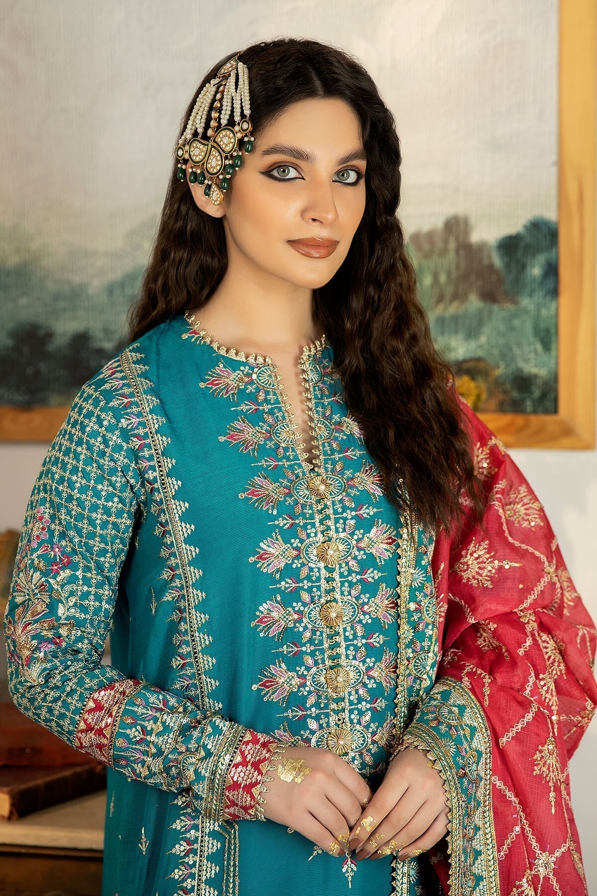 Jahaa'n Ara by Serene Embroidered Raw Silk Suit SRS-03