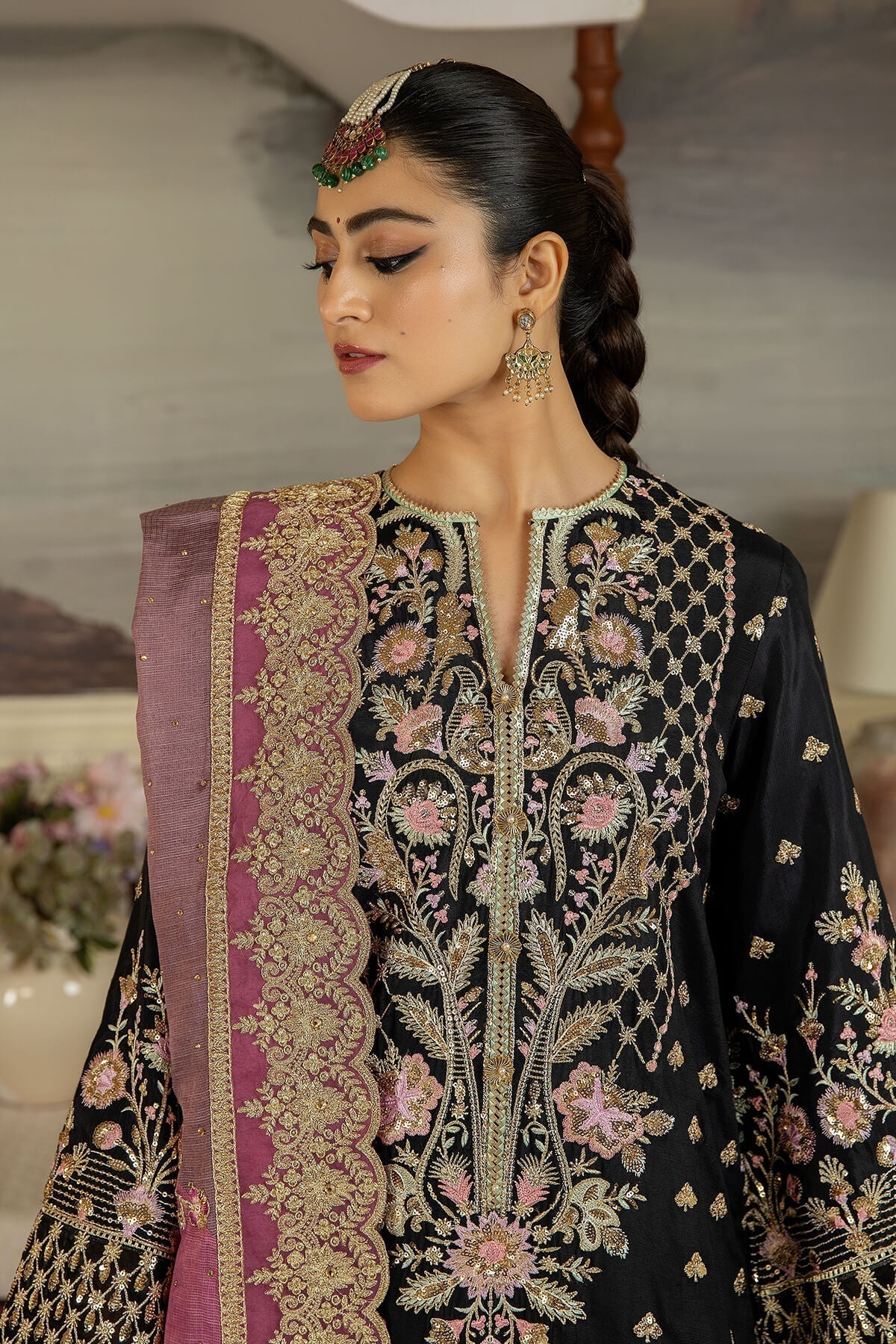 Jahaa'n Ara by Serene Embroidered Raw Silk Suit SRS-08