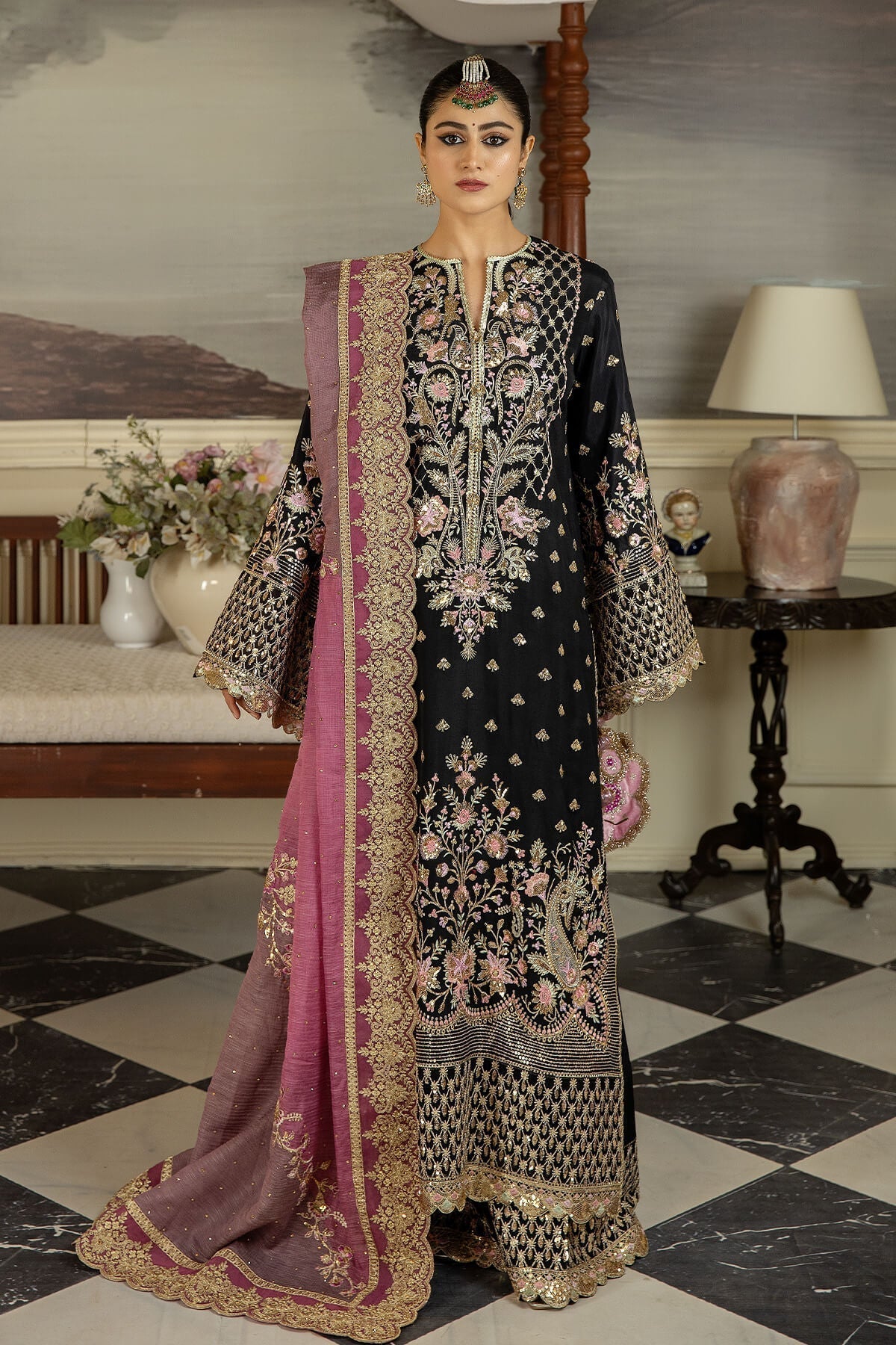 Jahaa'n Ara by Serene Embroidered Raw Silk Suit SRS-08