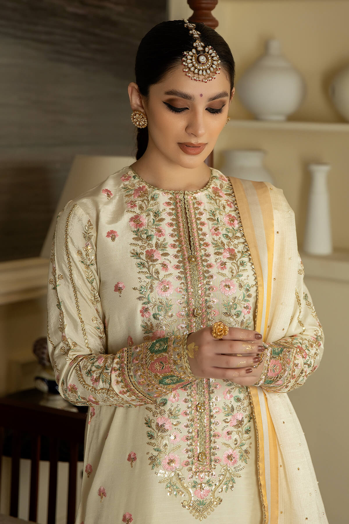 Jahaa'n Ara by Serene Embroidered Raw Silk Suit SRS-09