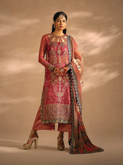 Nayab by Myeesha Embroidered Net Unstitched 3Pc Suit MF23-08 Teermeeri