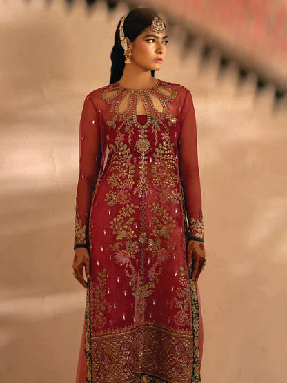 Nayab by Myeesha Embroidered Net Unstitched 3Pc Suit MF23-08 Teermeeri