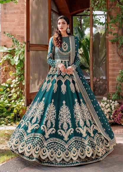 Akbar Aslam Mastani Embroidered Raw Silk 3Pc Suit - JAHANARA