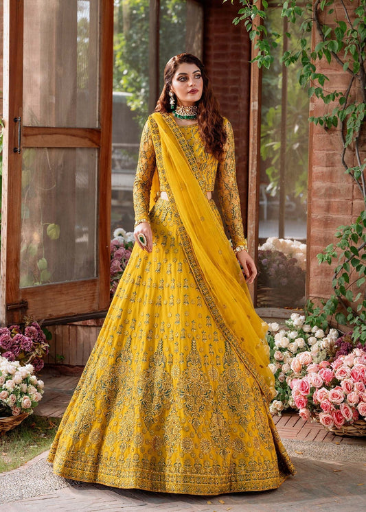 Akbar Aslam Mastani Embroidered Net 3Pc Suit - SHEHERNAZ