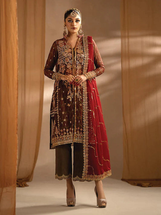 Nayab by Myeesha Embroidered Chiffon Unstitched 3Pc Suit MF23-01 Yaqoot